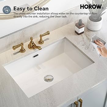 Riho　1211 HOROW 24 Inch Undermount Bathroom Sink, 23.6